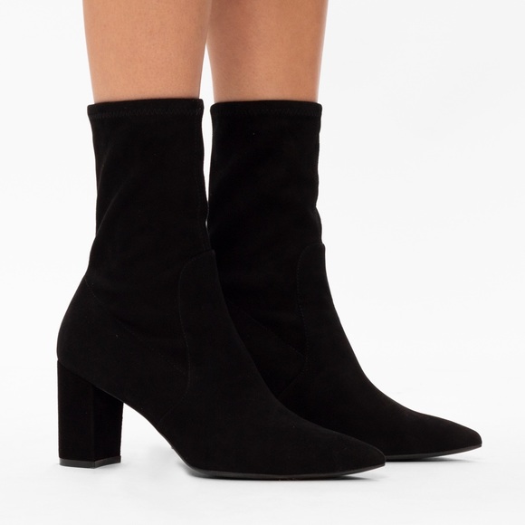 Stuart Weitzman Pointed Toe Heeled Boots - Landry 75 - Picture 3 of 13